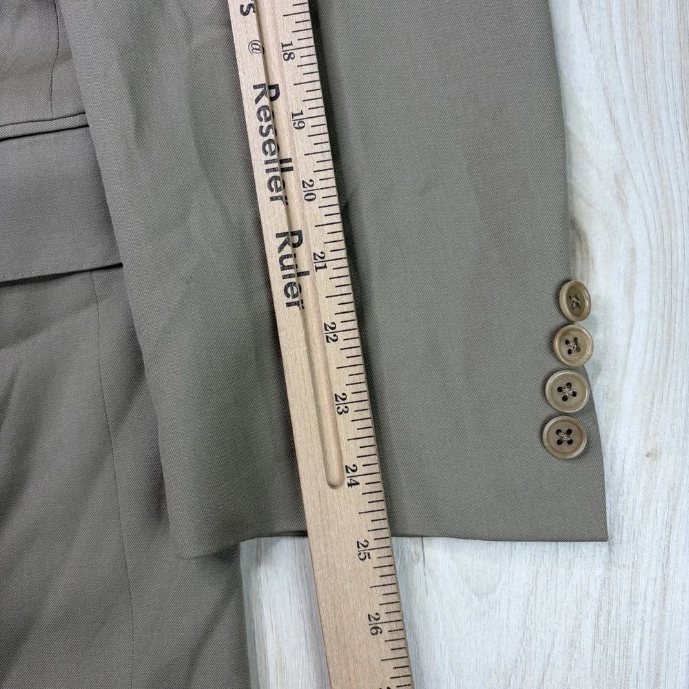CANALI Beige Pure Wool 2-Pc Suit Mens Size 42L Slim 36x32 Made In Italy